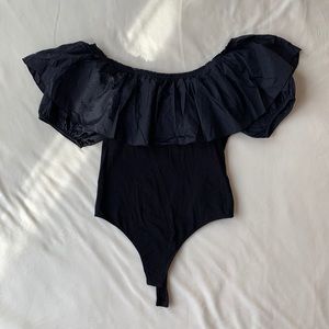 Free People Bodysuit with Ruffled Top